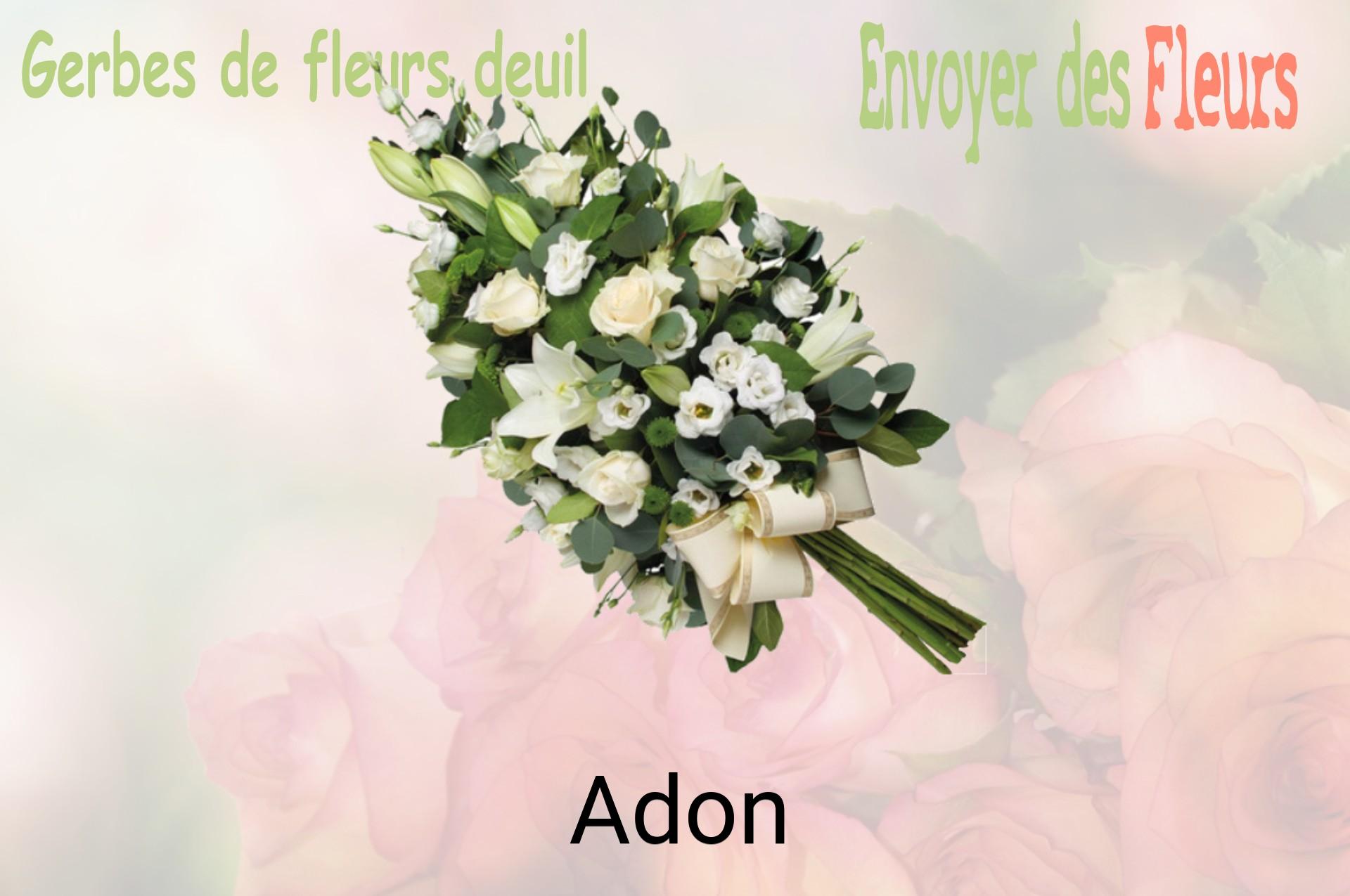 Gerbe de fleurs de deuil livrée à Adon
